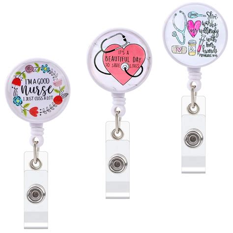 nurse id badge holder|decorative badge holders for nurses.